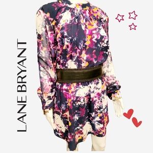 Lane Bryant Abstract Print Dress with Belt
